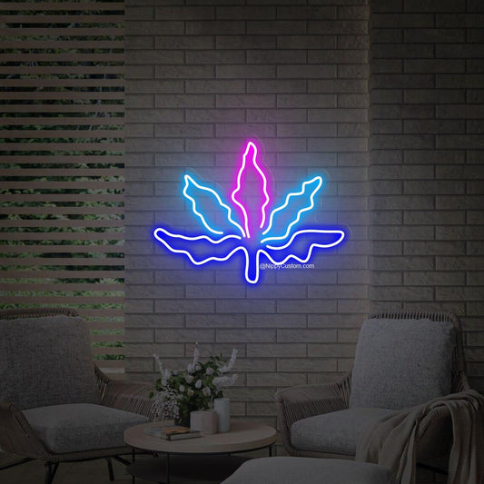 Weed Leaf Neon Sign, Plant Led Sign, Neon Lights Green Aesthetic, Green Leaf Sign, Plant Neon Sign