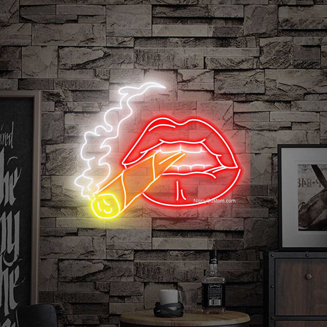 Cigarette Neon Sign, Custom waterproof Neon Signs Lights Smoking Smoking lips