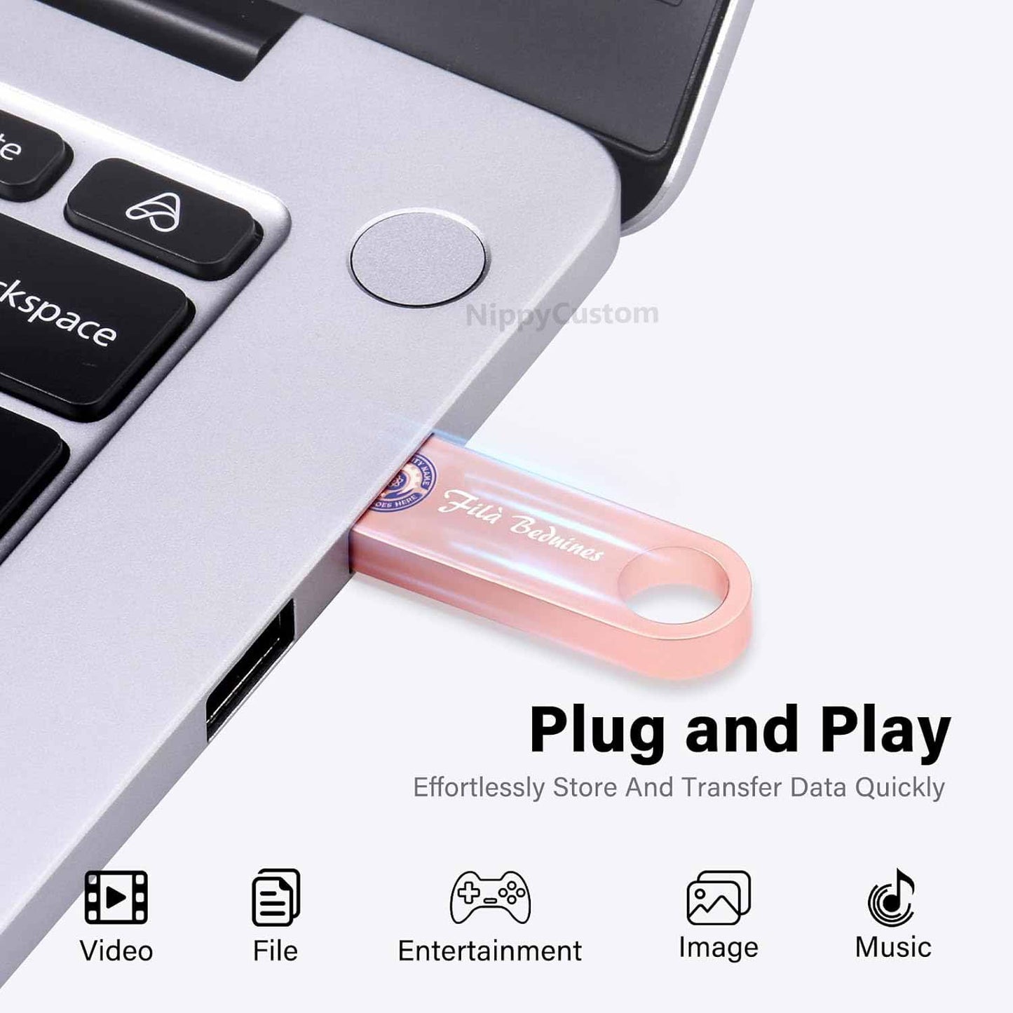 Custom Flash Drive 256MB 10 Pack, Personalized USB with Your Logo Metal Thumb Drives USB 2.0 Memory Stick