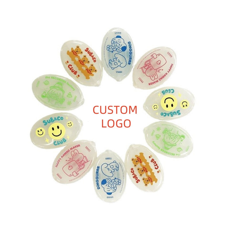 Oval Squeeze Coin Holders Purse Logo Branded