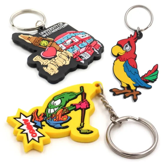 3D Die Cut Logo PVC Keyring