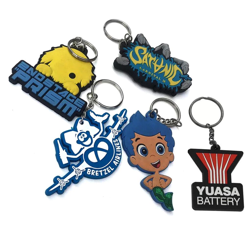 3D Die Cut Logo PVC Keyring