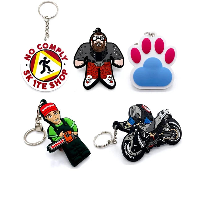 3D Die Cut Logo PVC Keyring