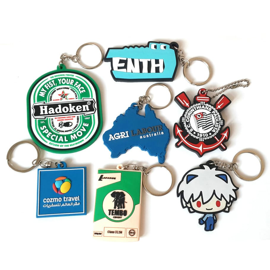 3D Die Cut Logo PVC Keyring