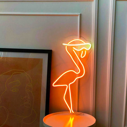 Flamingo Neon Sign,Animal Neon Sign Custom,Neon Lights, Led Sign For Bedroom, Pink Light Up Sign for Home Room 
