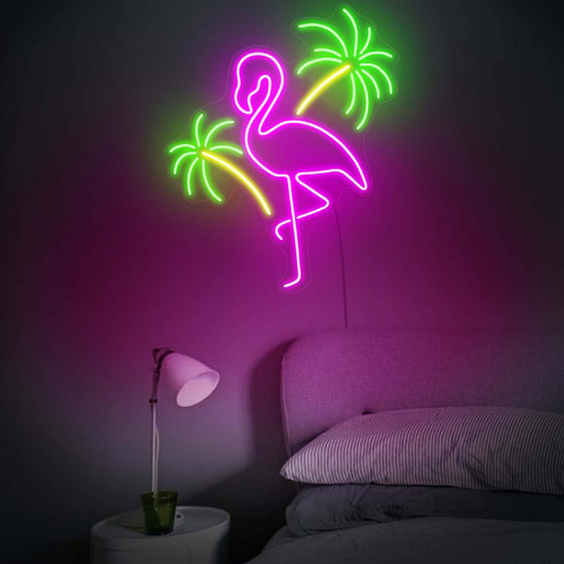 Flamingo Neon Sign, Neon Palm Tree Sign, Tropical Neon Sign, Flamingo Neon Light, Flamingo Led Sign