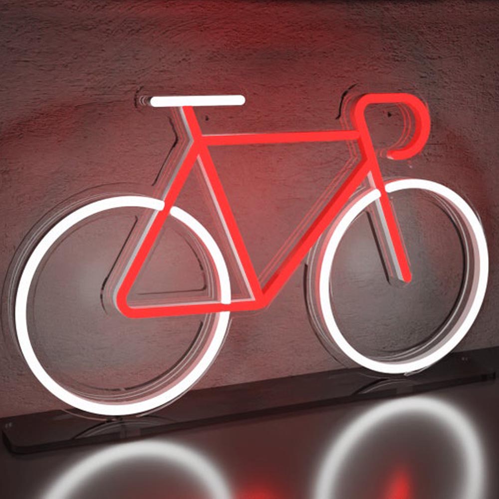 Orange Bicycle Bike Neon Sign