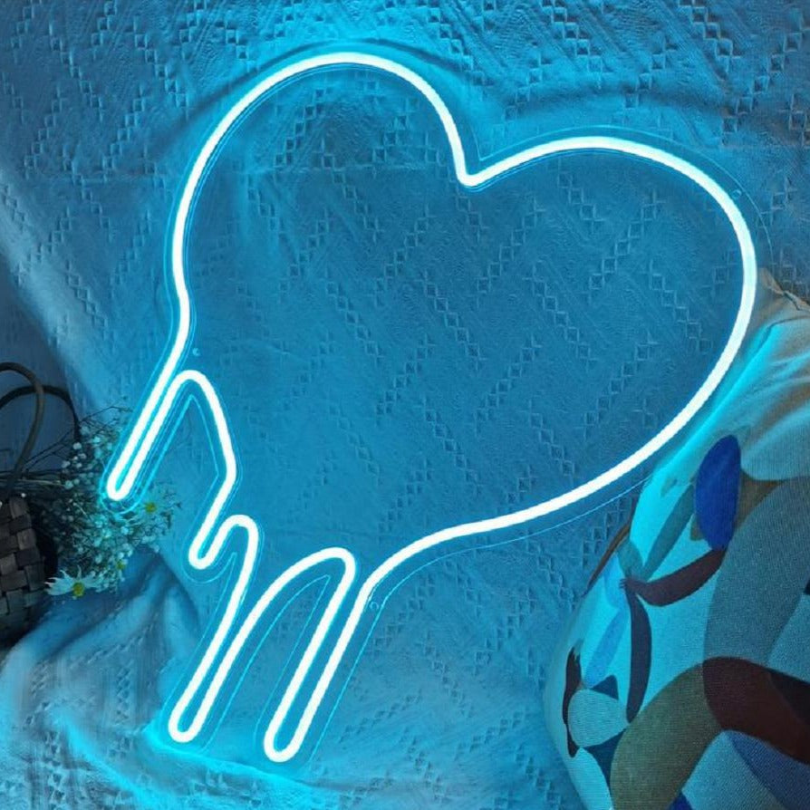 Dripping Heart Neon Sign - Heart Neon Sign