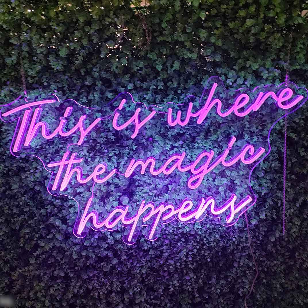 This is where the magic happens Neon Sign Bedroom Party Home