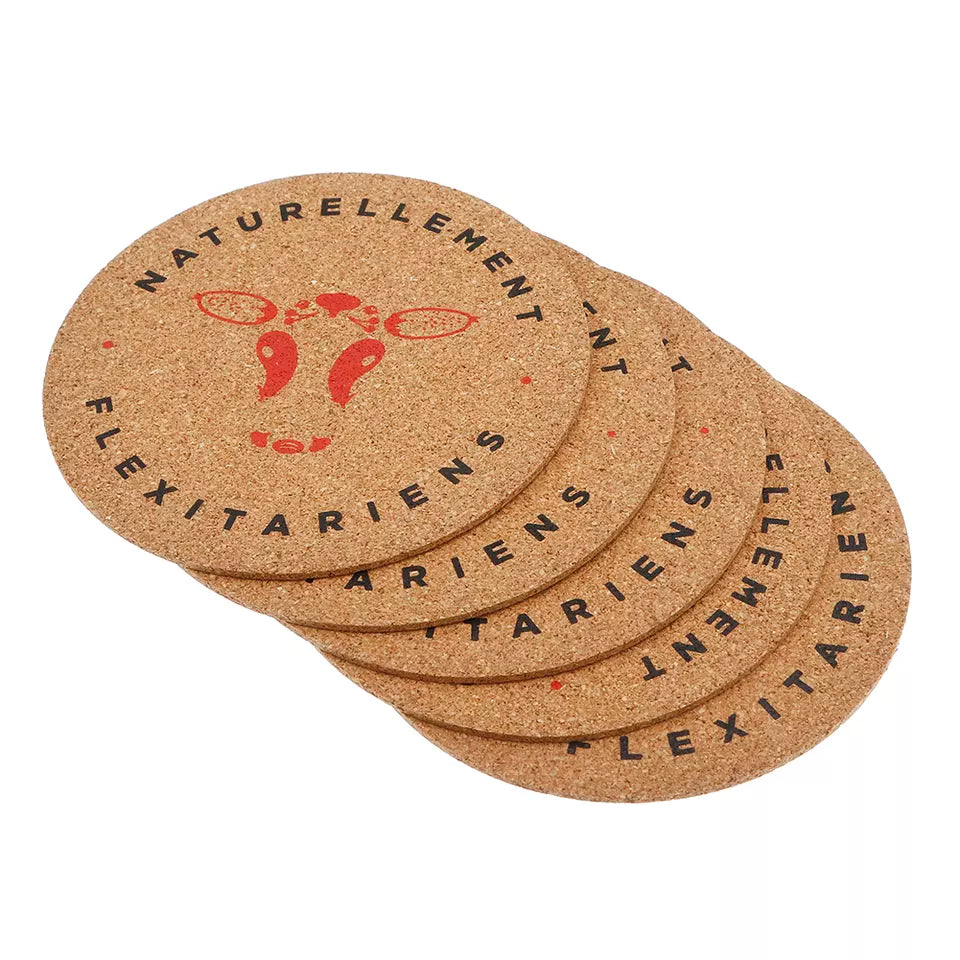 Custom Printed Eco-friendly Round Cork Coasters Cork Coasters Wood
