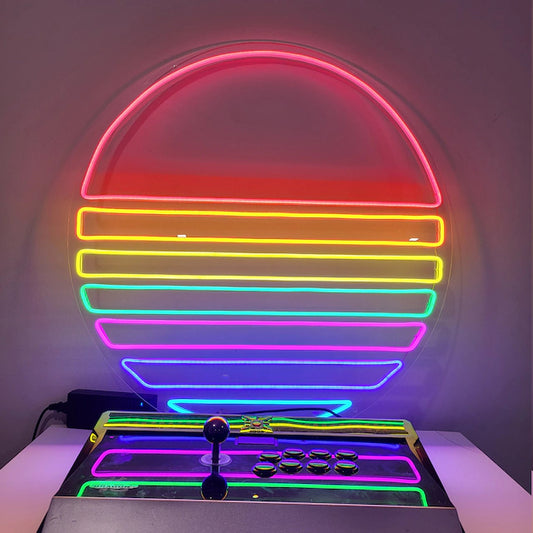 Vapor Wave Sunset Neon Sign - LED Neon sign - Neon Wall art - Neon light for room - Neon design for bedroom