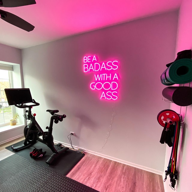 Be A Badass With A Good Ass Neon Sign Bedroom Living Room Bar Interior Design Cool Neon Wall Decor Ins LED Neon Light Sign Gym Yoga Neon Art