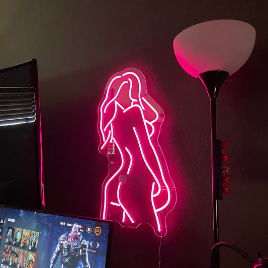 Lady Pose - LED Neon Sign, Sexy Lady Neon Signs Lady Back Neon Signs