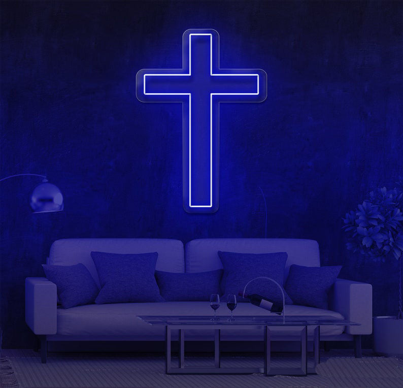 Inverted Cross LED Neon Sign, Home decor, Devil Satan, Light