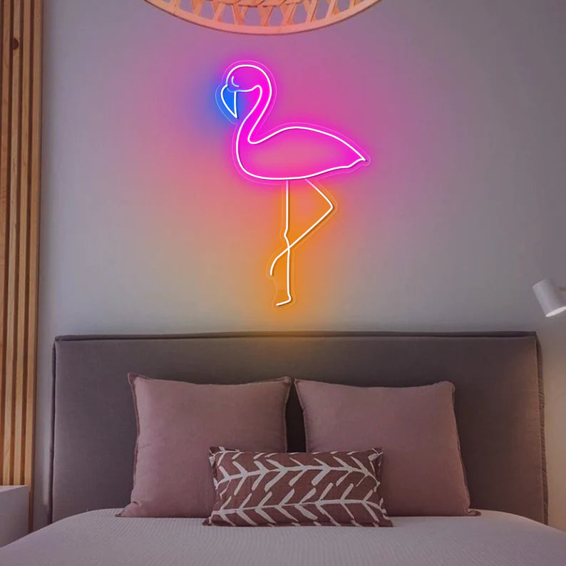 Flamingo Neon Led Light Sign -flamingo wall art - Kid Room Decoration Night Light- Flamingo Lover Neon Led