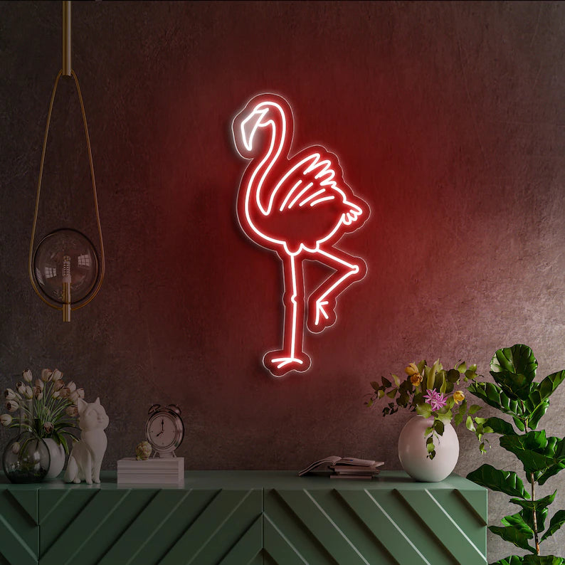 Flamingo natural led neon sign, animal neon sign