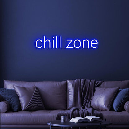 Chill Zone Neon Sign - LED Wall Decor for Home, Bar, or Café 