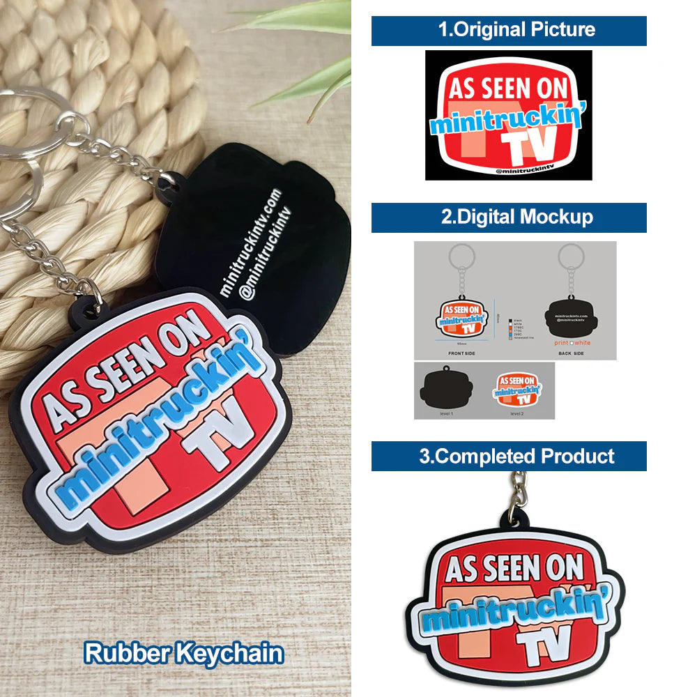 Custom 3d rubber keyrings