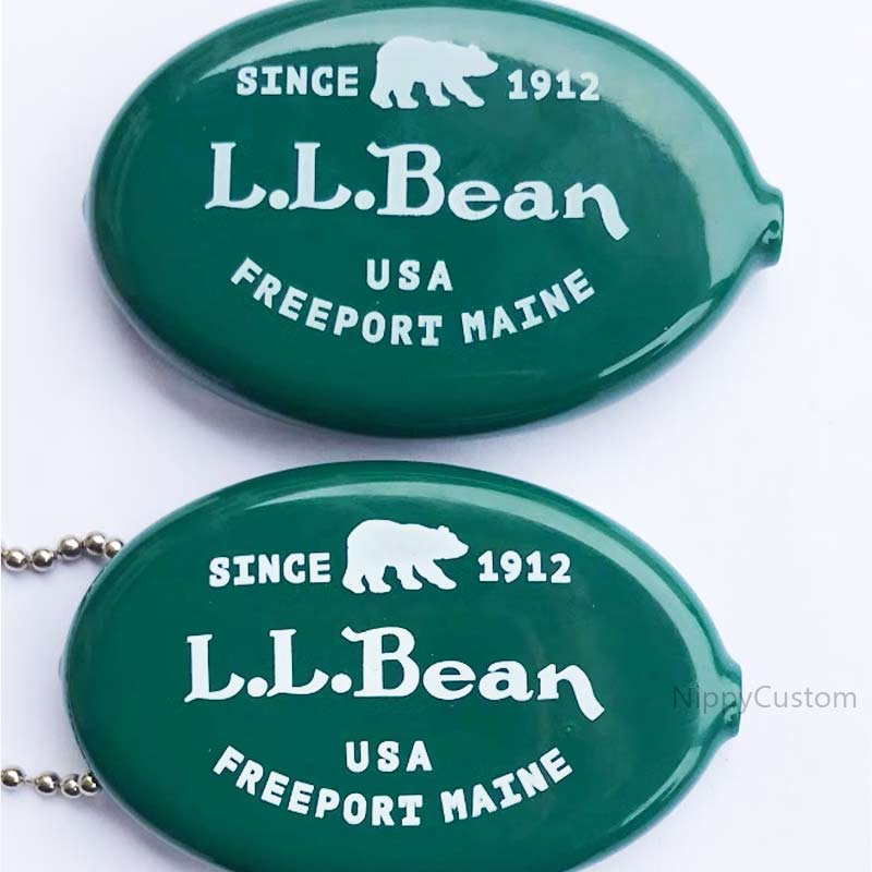 Oval Squeeze Coin Holders Purse Logo Branded
