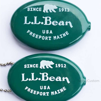 Oval Squeeze Coin Holders Purse Logo Branded