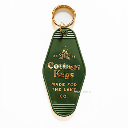 Custom Logo Promotional Plastic Key Chain Retro Vintage Motel Hotel Room