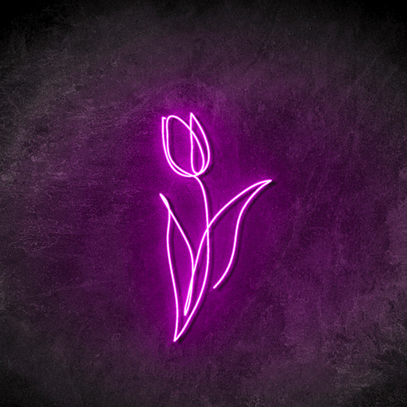 Tulip Flower Led Light Neon Sign, Floral Light Neon Sign Home Decor, Tulip Art Led For Kid Bedroom Decor, Tulip Lover LED Neon Sign Gift