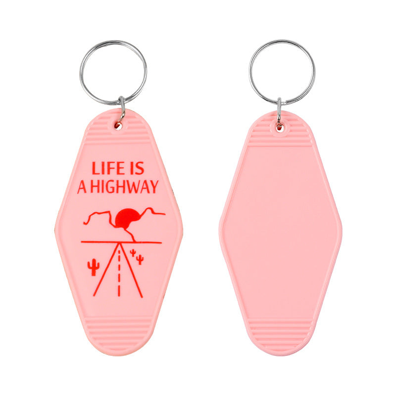 NippyCustom 50 x Promotional Custom Logo Vintage Hotel Keychain, Personalized Motel Keyrings for School, Camp, Resort