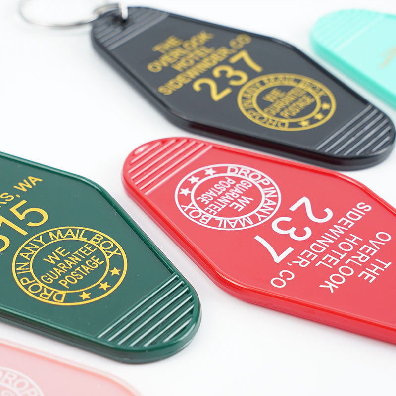 Plastic Acrylic Vintage Key Tag Hotel Motel Keychain