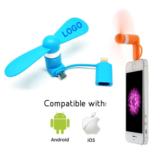 Portable Electric Mini Rotating OTG Micro USB Mobile Phone Fan For iPhone Samsung Android
