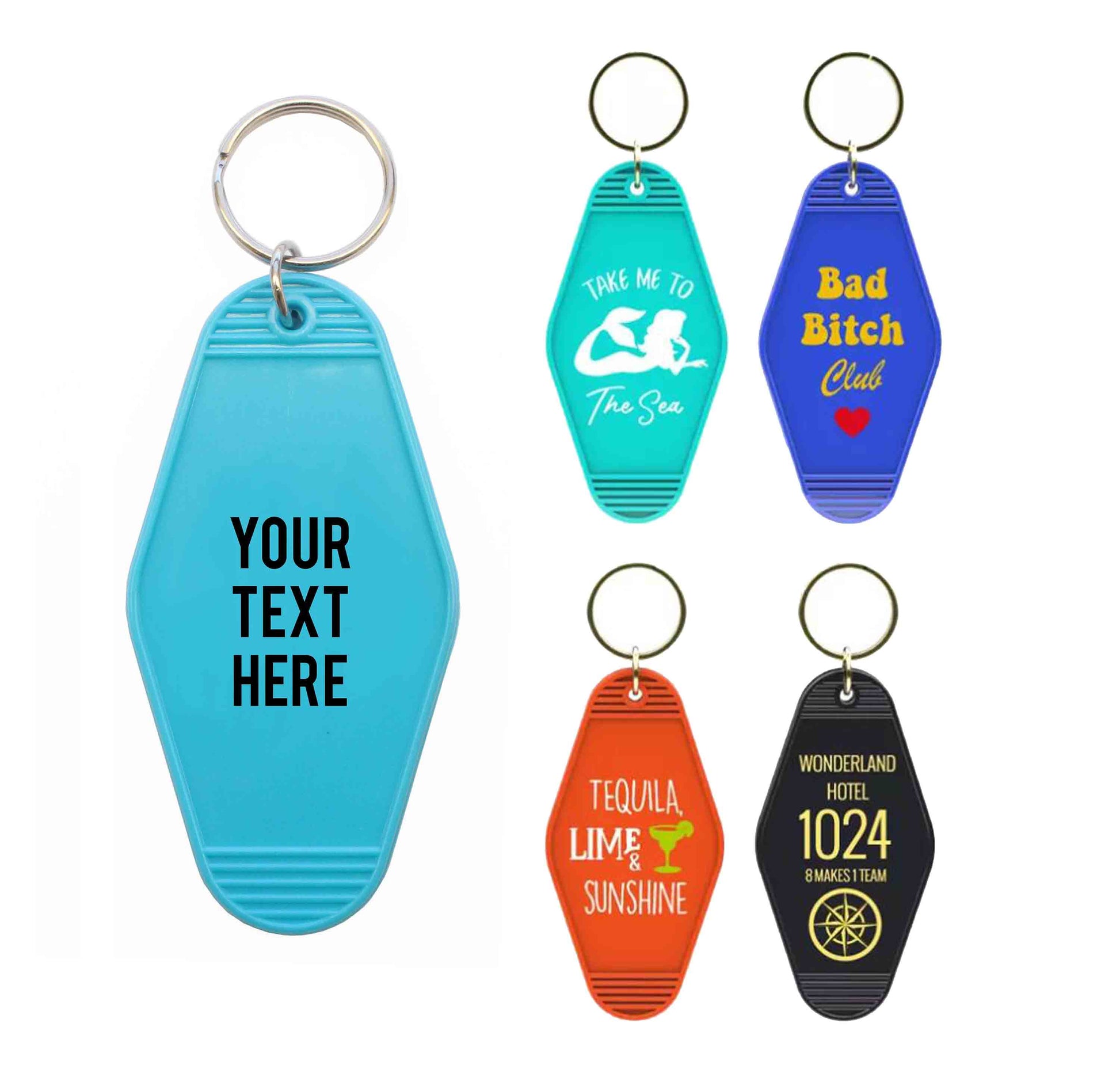 NippyCustom Custom Keychain Tags 300pcs - Wholesale Personalized Plastic Keychains for Business Giveaway Gifts