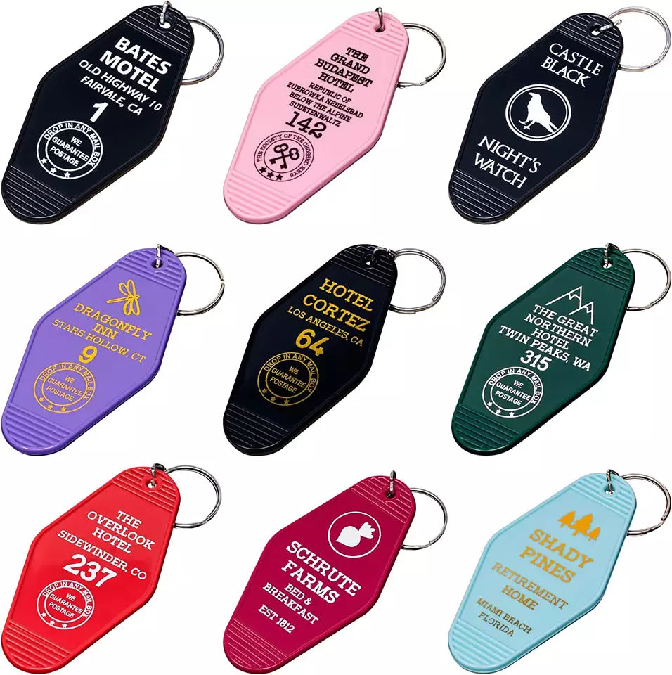 Blank Motel Keychains Retro Keychains Vintage Keychains Customizable Blank  Keychains Plastic Keychains 