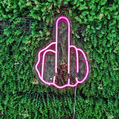 Middle finger Custom Neon Sign Lights Decor Game Room Wall
