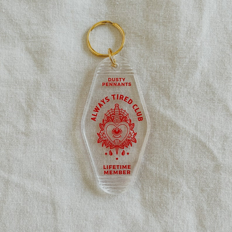 Custom Logo Promotion Vintage Motel Keychain Blank Plastic Acrylic