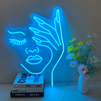 Lashes Face Neon Sign