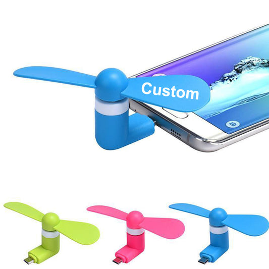Mini USB Type C Fan For IPhone Android 2 In 1 Cell Phone Fan With Custom Logo Personalized